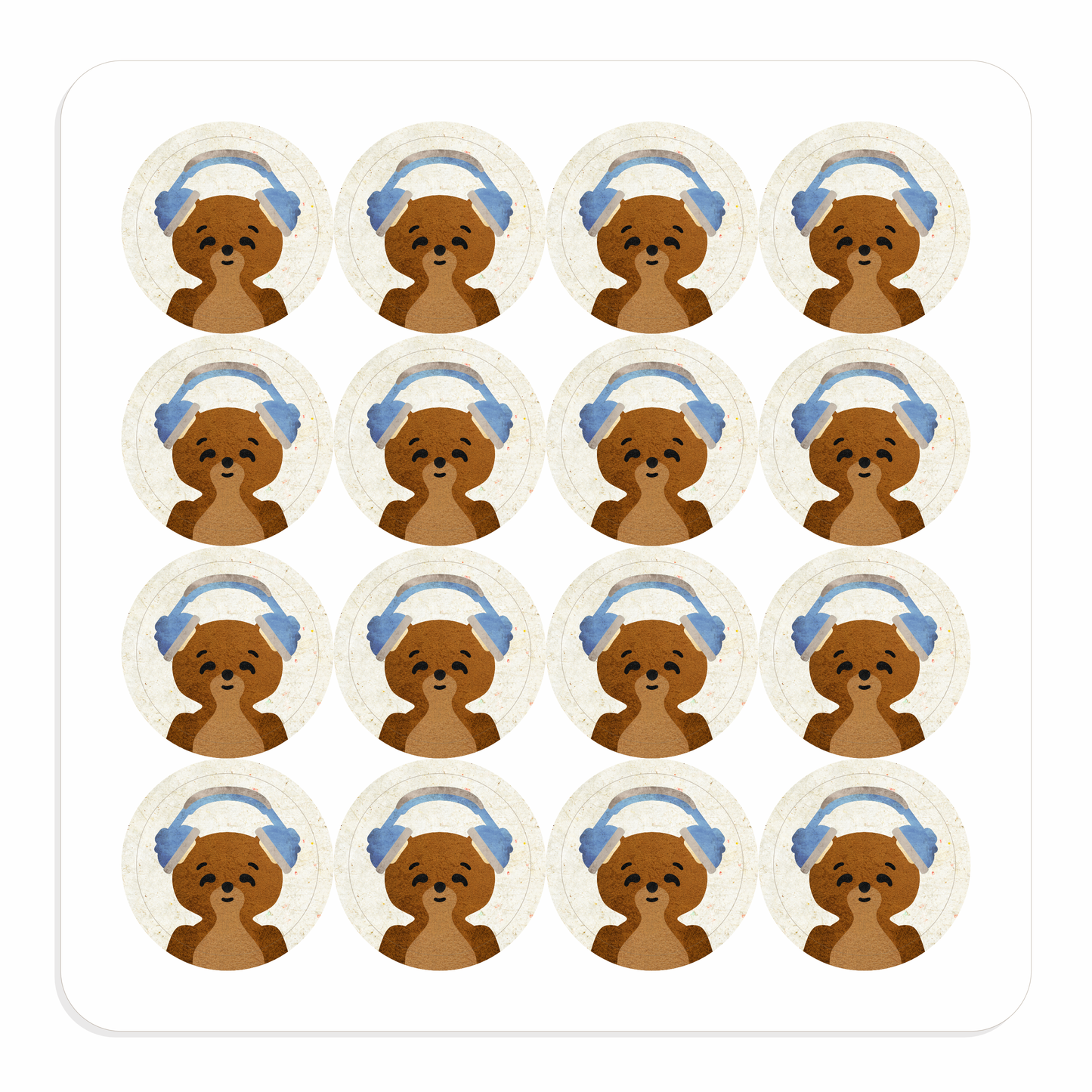 Kind of Different Baby Bear Sticker Set, 3 Sheets, 48 Stickers