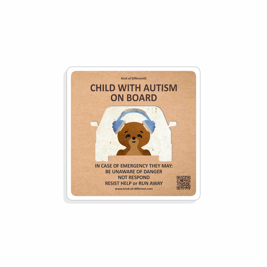 Kind of Different Autism Safety Vinyl Car Sticker, 4" x 4"