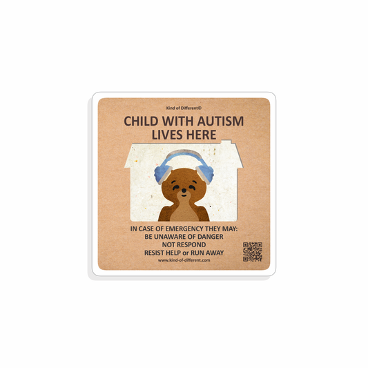 Kind of Different Autism Safety Vinyl House Sticker, 4" x 4"